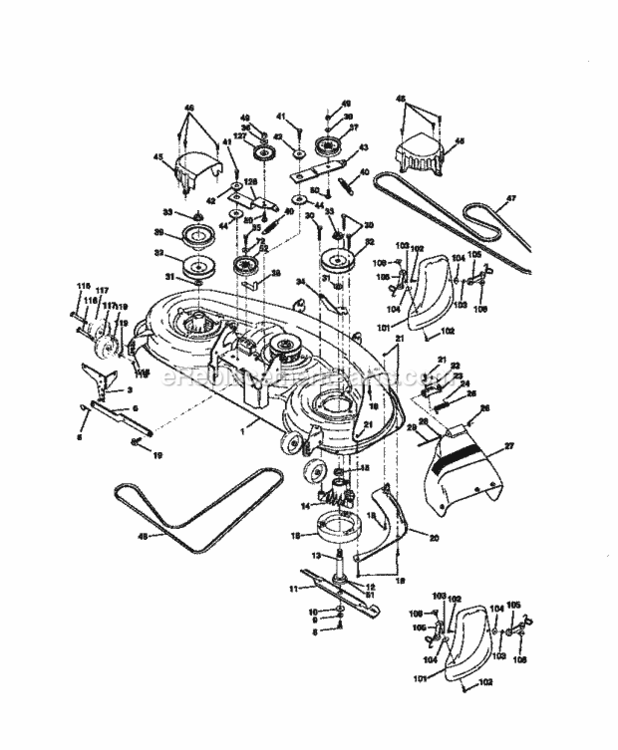 Page J Diagram and Parts List for 917273041  Craftsman Lawn Tractor
