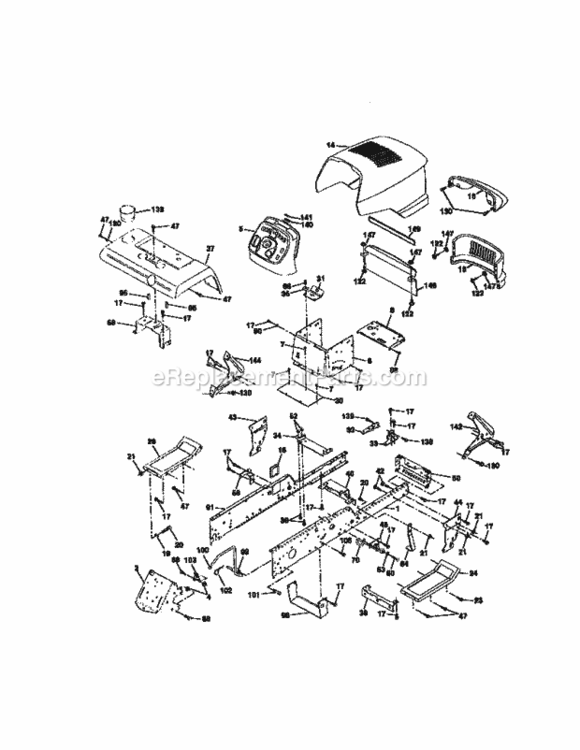 Page B Diagram and Parts List for 917273041  Craftsman Lawn Tractor