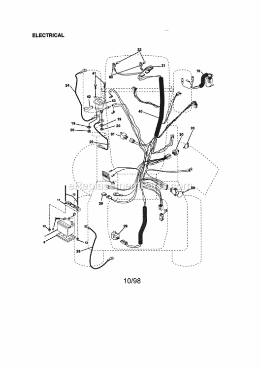 Page A Diagram and Parts List for 917273042  Craftsman Lawn Tractor