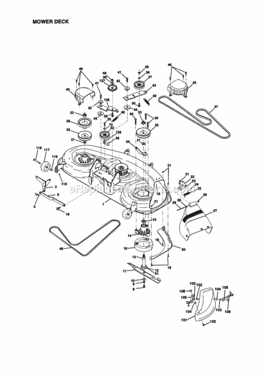 Page J Diagram and Parts List for 917273042  Craftsman Lawn Tractor