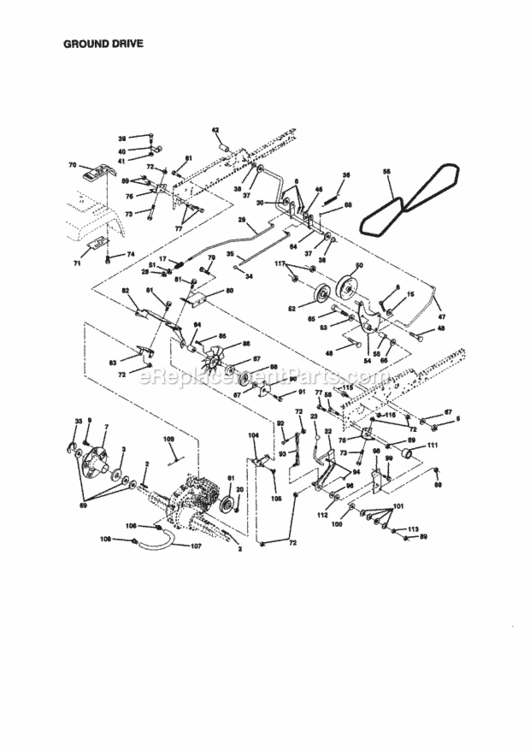 Page C Diagram and Parts List for 917273042  Craftsman Lawn Tractor