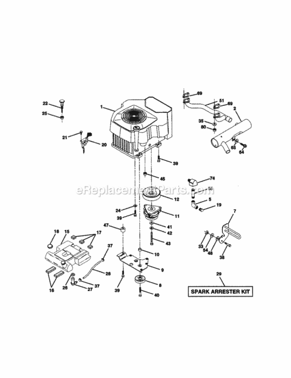 Page E Diagram and Parts List for 917273050  Craftsman Lawn Tractor