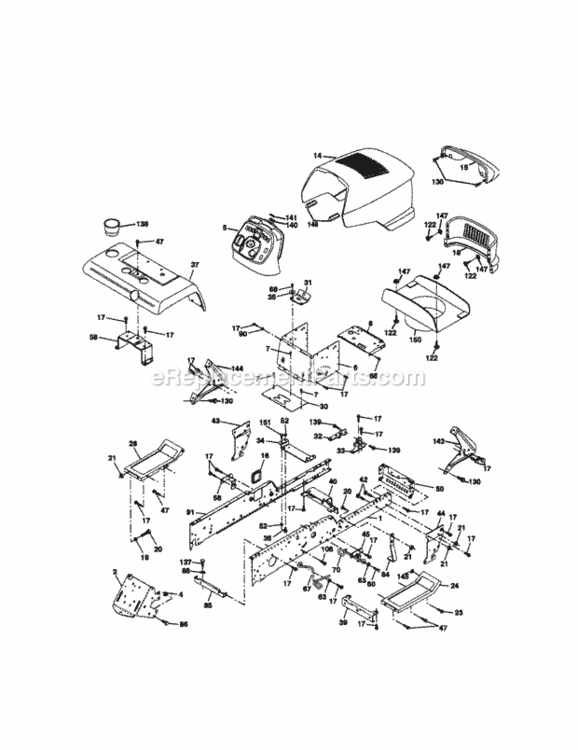 Page B Diagram and Parts List for 917273051  Craftsman Lawn Tractor
