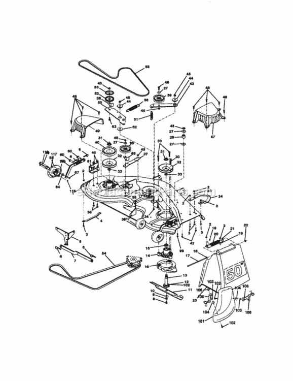 Page J Diagram and Parts List for 917273052  Craftsman Lawn Tractor