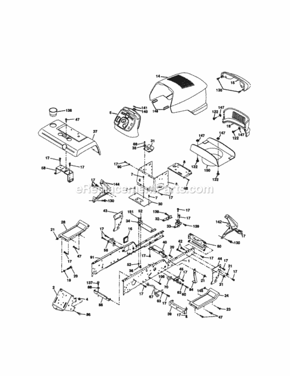 Page B Diagram and Parts List for 917273052  Craftsman Lawn Tractor