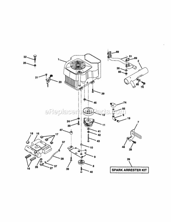 Page E Diagram and Parts List for 917273052  Craftsman Lawn Tractor