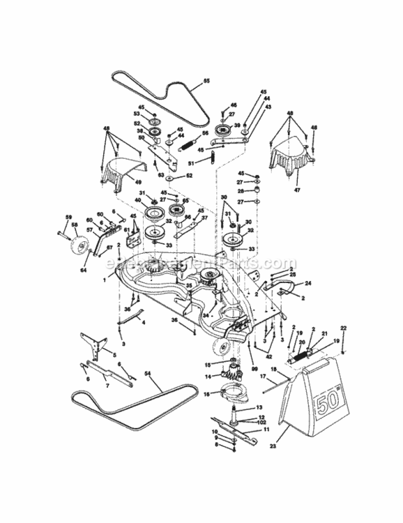 Page J Diagram and Parts List for 917273060  Craftsman Lawn Tractor