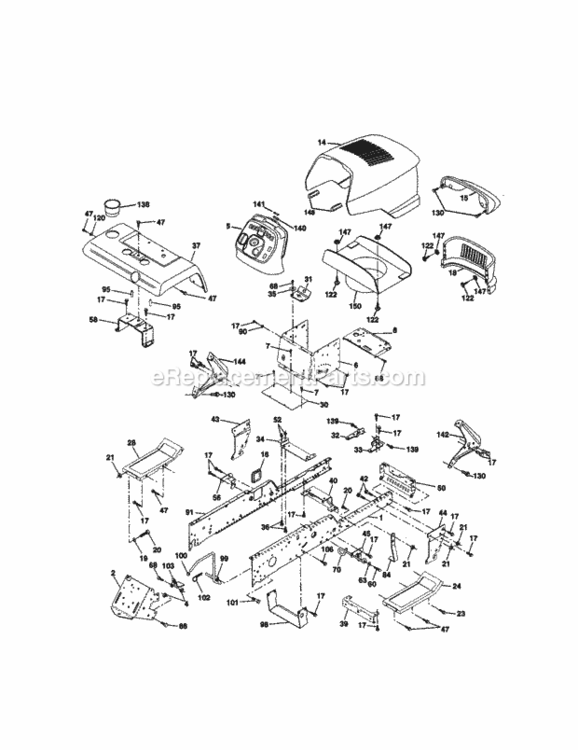 Page B Diagram and Parts List for 917273060  Craftsman Lawn Tractor