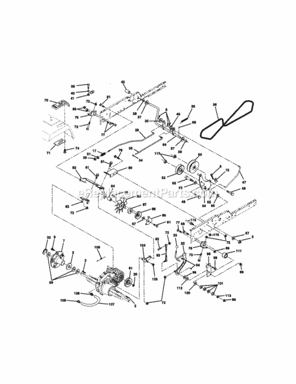 Page C Diagram and Parts List for 917273060  Craftsman Lawn Tractor