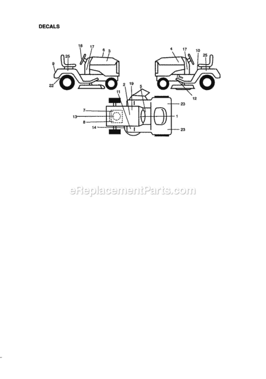Page G Diagram and Parts List for 917273061  Craftsman Lawn Tractor