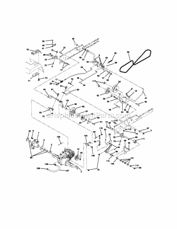 Page C Diagram and Parts List for 917273062  Craftsman Lawn Tractor