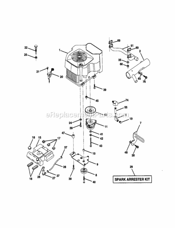 Page E Diagram and Parts List for 917273062  Craftsman Lawn Tractor