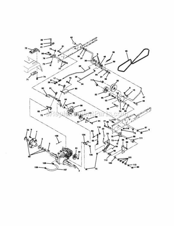 Page C Diagram and Parts List for 917273064  Craftsman Lawn Tractor