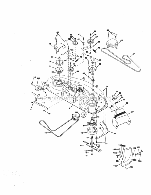 Page J Diagram and Parts List for 917273070  Craftsman Lawn Tractor