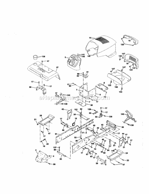 Page B Diagram and Parts List for 917273070  Craftsman Lawn Tractor