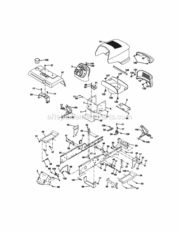 Page B Diagram and Parts List for 917273080  Craftsman Lawn Tractor
