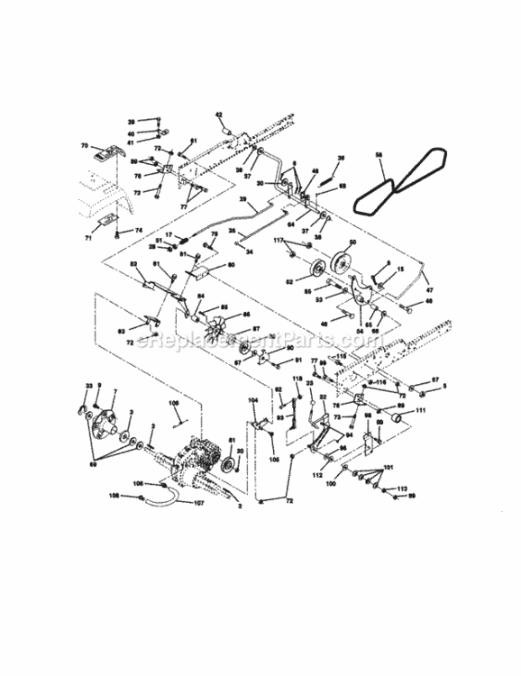 Page C Diagram and Parts List for 917273080  Craftsman Lawn Tractor