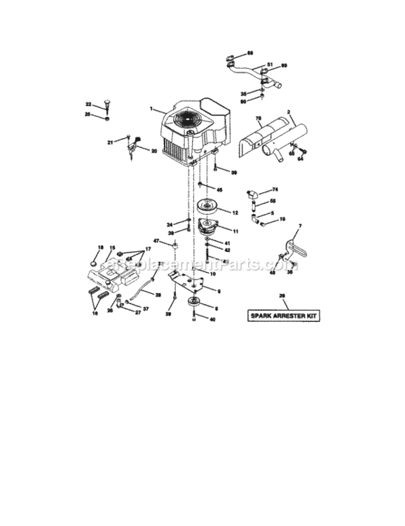 Page E Diagram and Parts List for 917273080  Craftsman Lawn Tractor