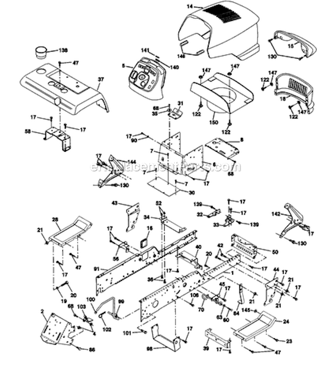 Page B Diagram and Parts List for 917273100  Craftsman Lawn Tractor