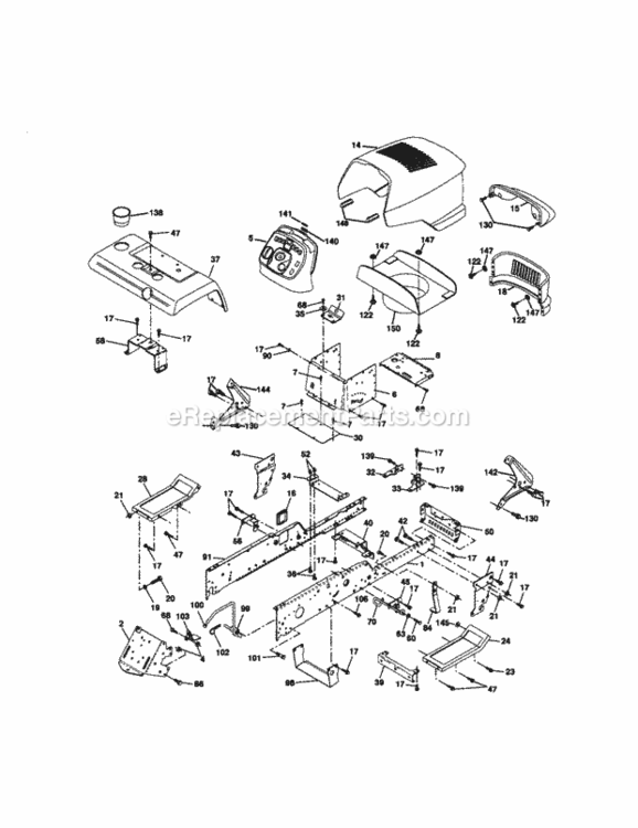 Page B Diagram and Parts List for 917273101  Craftsman Lawn Tractor