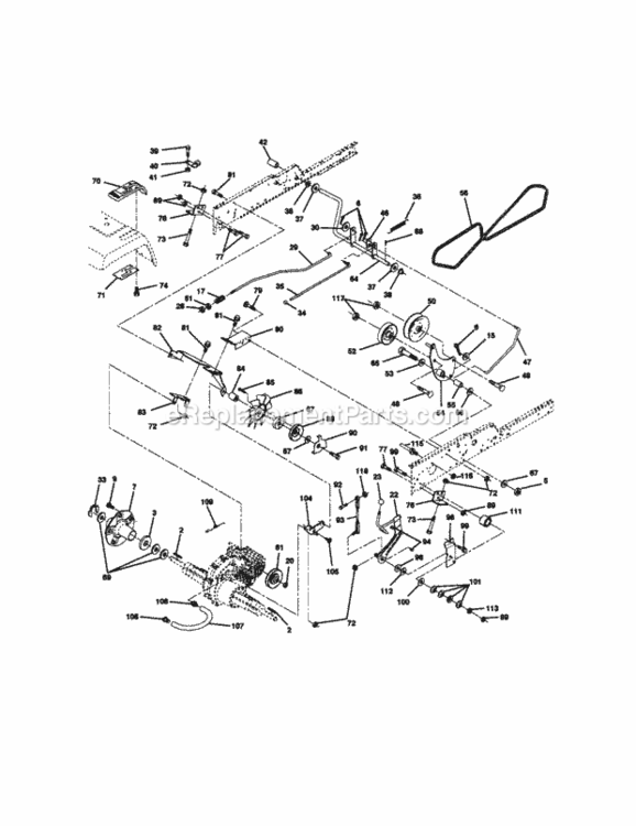 Page C Diagram and Parts List for 917273101  Craftsman Lawn Tractor