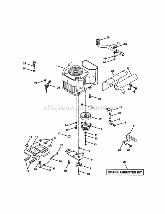 Page E Diagram and Parts List for 917273101  Craftsman Lawn Tractor