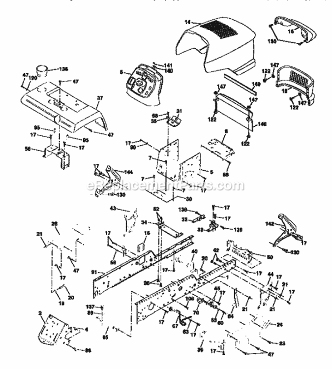 Page B Diagram and Parts List for 917273110  Craftsman Lawn Tractor