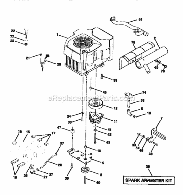 Page E Diagram and Parts List for 917273110  Craftsman Lawn Tractor