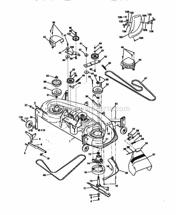 Page J Diagram and Parts List for 917273111  Craftsman Lawn Tractor