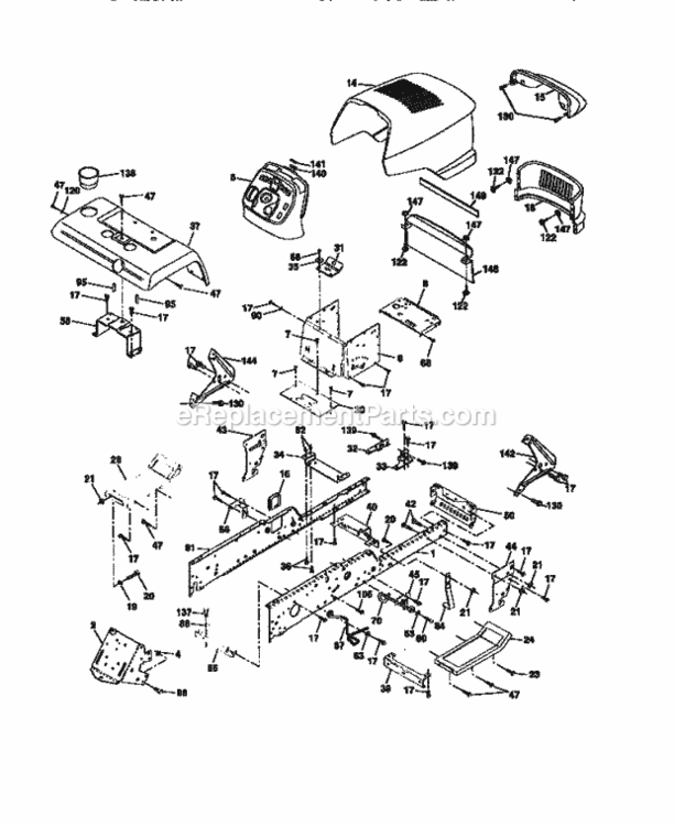Page B Diagram and Parts List for 917273111  Craftsman Lawn Tractor
