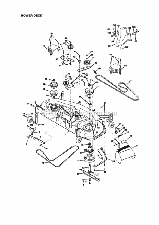 Page J Diagram and Parts List for 917273113  Craftsman Lawn Tractor
