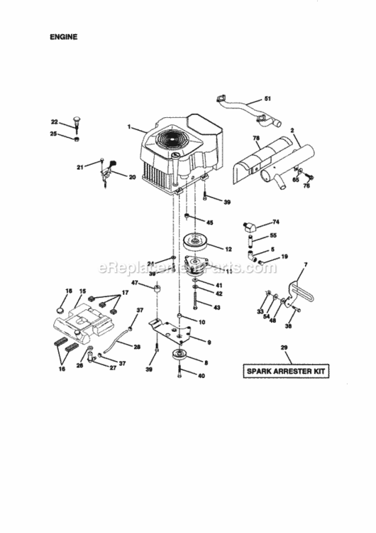 Page E Diagram and Parts List for 917273113  Craftsman Lawn Tractor