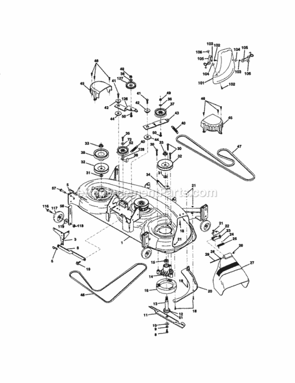 Page J Diagram and Parts List for 917273114  Craftsman Lawn Tractor