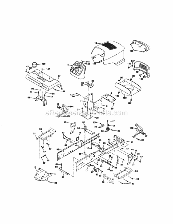 Page B Diagram and Parts List for 917273114  Craftsman Lawn Tractor
