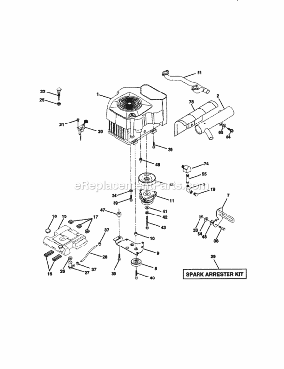 Page E Diagram and Parts List for 917273114  Craftsman Lawn Tractor