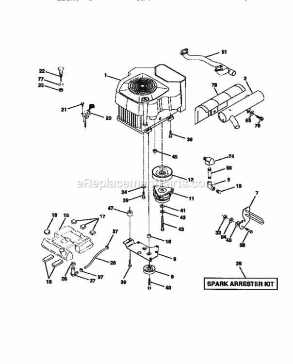 Page E Diagram and Parts List for 917273120  Craftsman Lawn Tractor