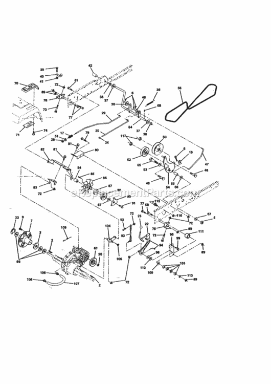 Page C Diagram and Parts List for 917273121  Craftsman Lawn Tractor