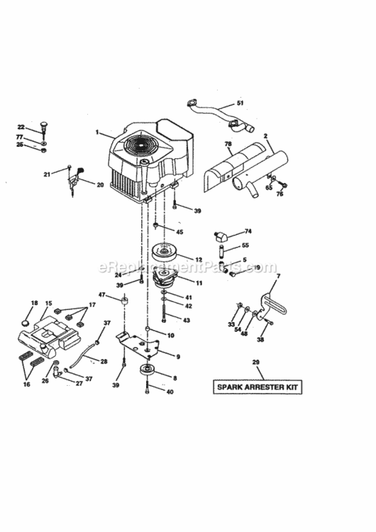 Page E Diagram and Parts List for 917273121  Craftsman Lawn Tractor