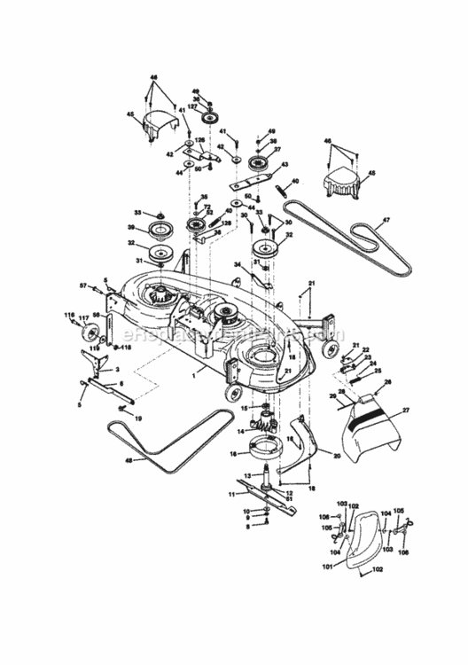 Page J Diagram and Parts List for 917273122  Craftsman Lawn Tractor