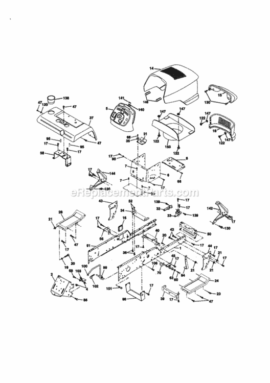 Page B Diagram and Parts List for 917273122  Craftsman Lawn Tractor