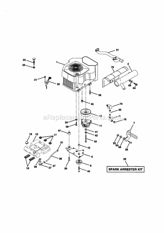 Page E Diagram and Parts List for 917273122  Craftsman Lawn Tractor