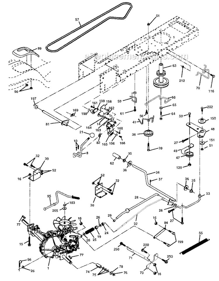 Ground Drive Diagram and Parts List for 917273140  Craftsman Lawn Tractor