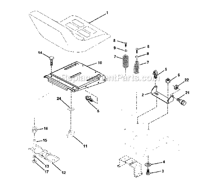 Seat_Assembly Diagram and Parts List for 917273180  Craftsman Lawn Tractor