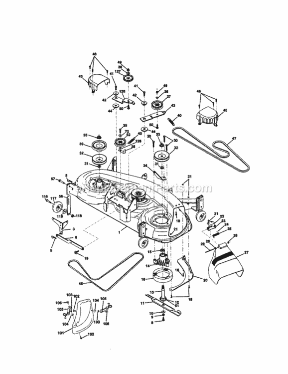Page J Diagram and Parts List for 917273200  Craftsman Lawn Tractor