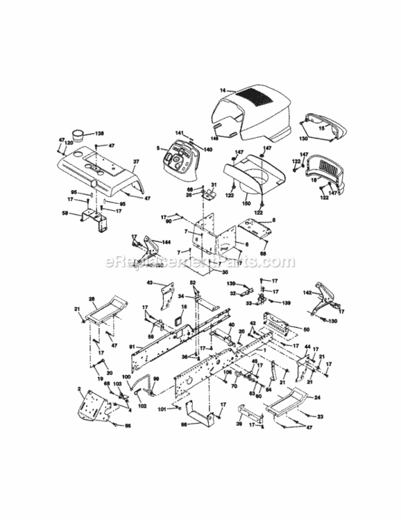 Page B Diagram and Parts List for 917273200  Craftsman Lawn Tractor