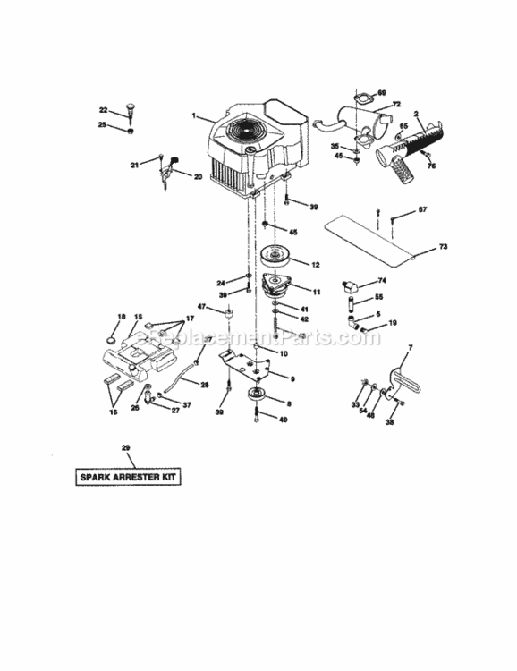 Page E Diagram and Parts List for 917273200  Craftsman Lawn Tractor