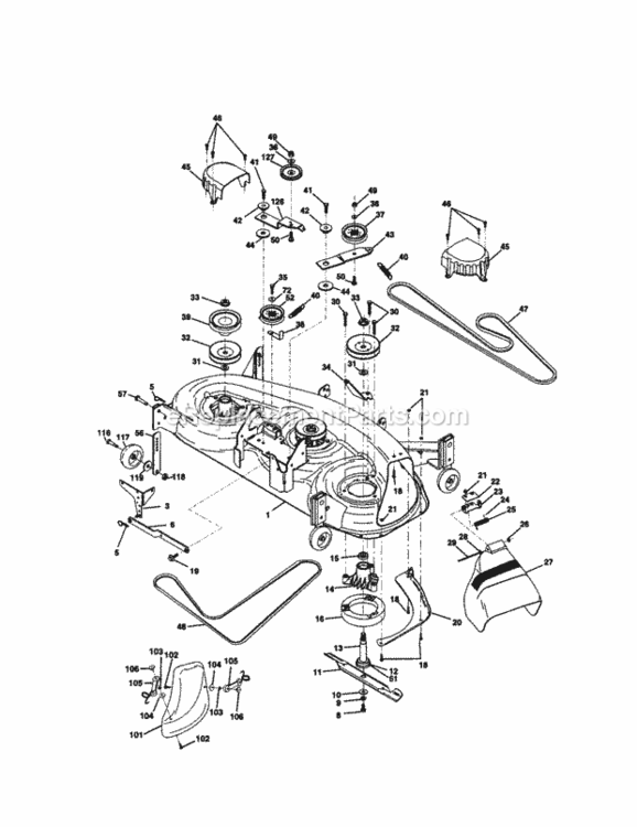 Page J Diagram and Parts List for 917273201  Craftsman Lawn Tractor