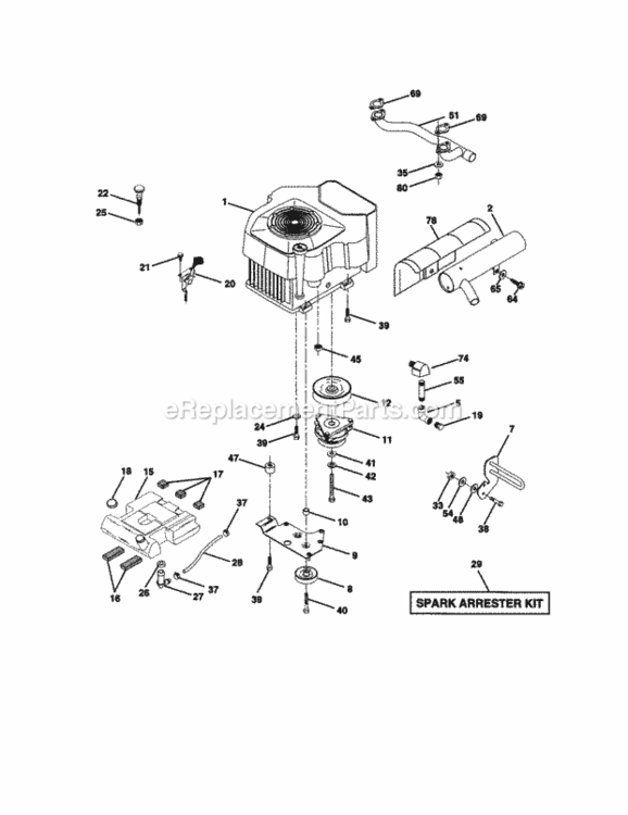 Page E Diagram and Parts List for 917273201  Craftsman Lawn Tractor