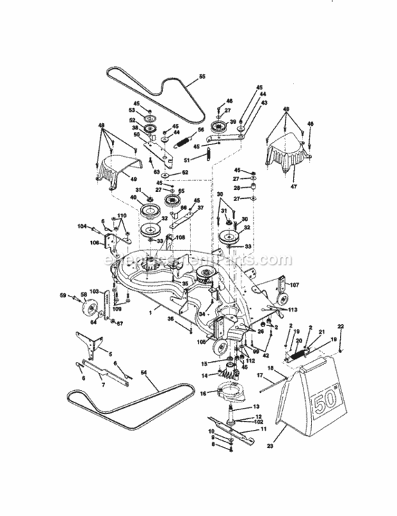 Page J Diagram and Parts List for 917273221  Craftsman Lawn Tractor