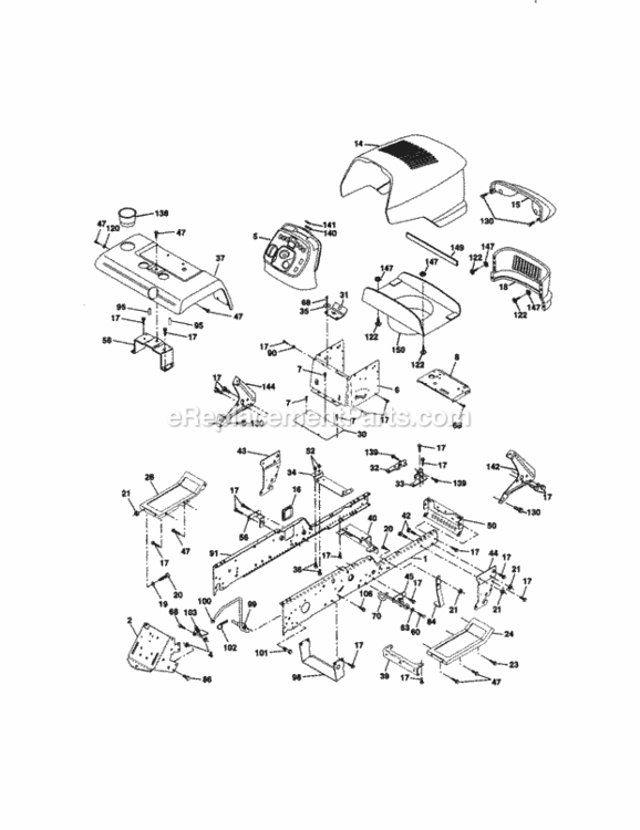 Page B Diagram and Parts List for 917273221  Craftsman Lawn Tractor